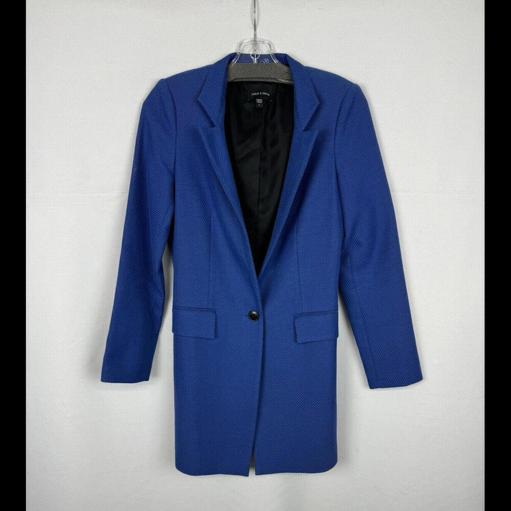Judith & Charles Overcoat Blazer Jacket Blue Size 4 US